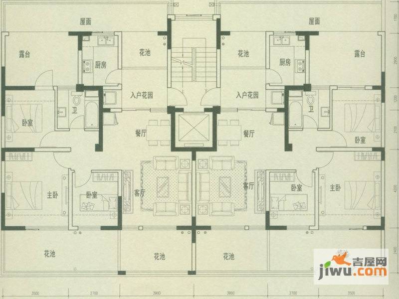 滇池卫城铂睿3室2厅1卫86.9㎡户型图