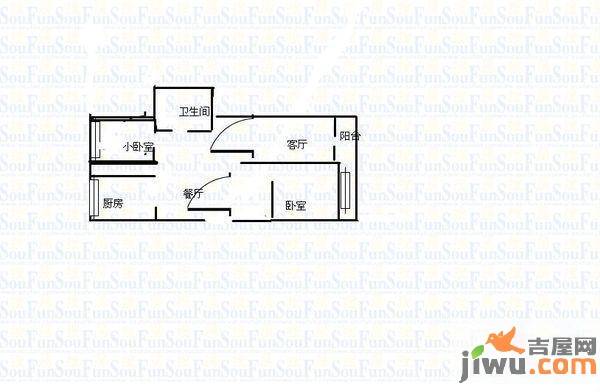 东方首座2室2厅1卫户型图