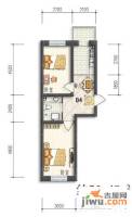 华亨名城2室1厅1卫58.5㎡户型图