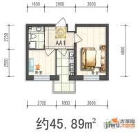 华亨名城2室1厅1卫45.9㎡户型图