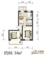 华亨名城2室1厅1卫66.5㎡户型图