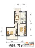 华亨名城2室1厅1卫68.8㎡户型图