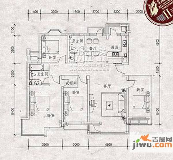 新奥蓝城4室2厅2卫150㎡户型图