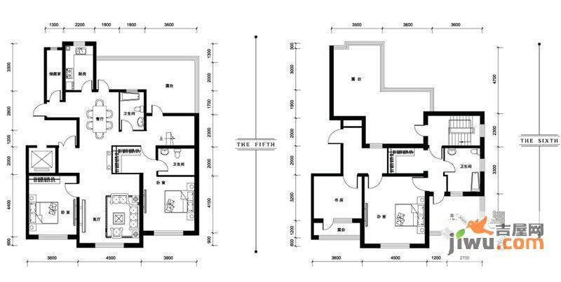 汉森香榭里4室2厅3卫229㎡户型图