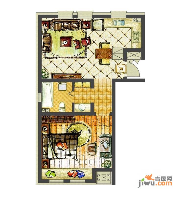 力旺弗朗明歌普通住宅45㎡户型图