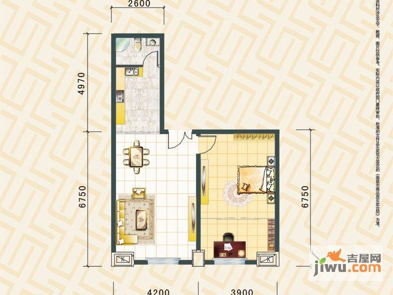 金桥慧景七彩时光2室1厅1卫67.9㎡户型图