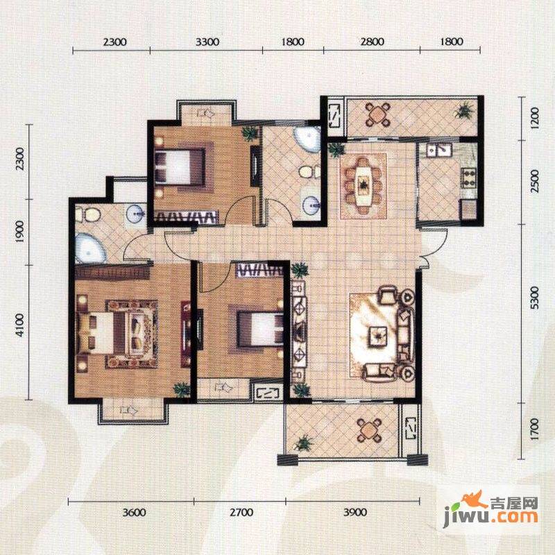 香逸澜湾3室2厅2卫112㎡户型图