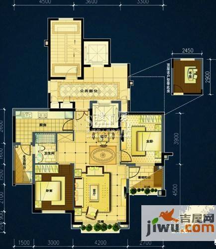 地中海阳光2室2厅1卫91.8㎡户型图