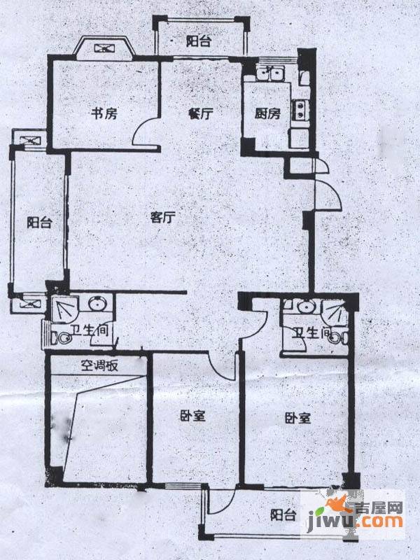 罗马象湖壹号3室2厅2卫141.5㎡户型图