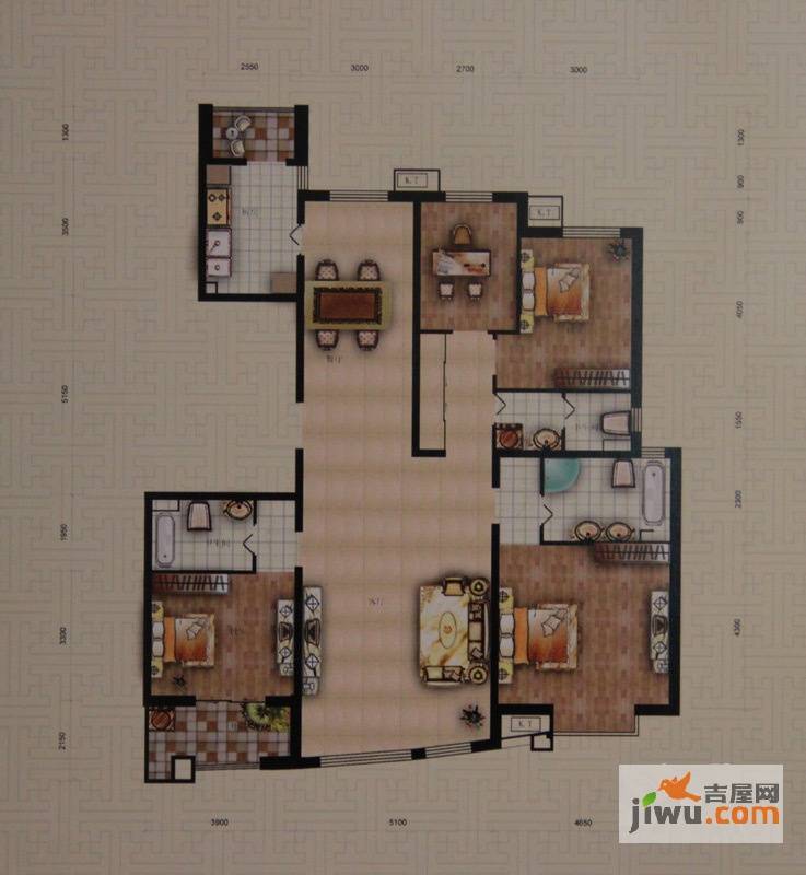 隆鑫传世家4室2厅3卫196㎡户型图