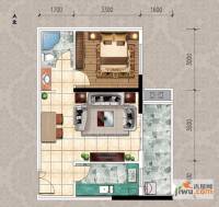 迁安天洋城4代1室2厅1卫59㎡户型图