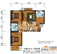 丰南星河湾2室2厅1卫85.5㎡户型图