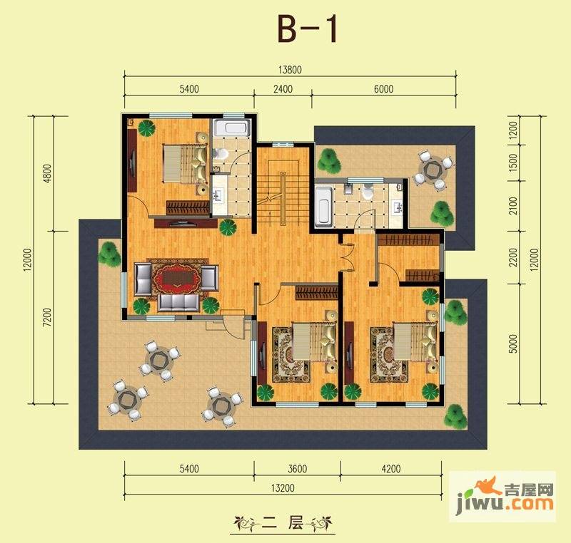 山水美居别墅3室2厅2卫390.8㎡户型图