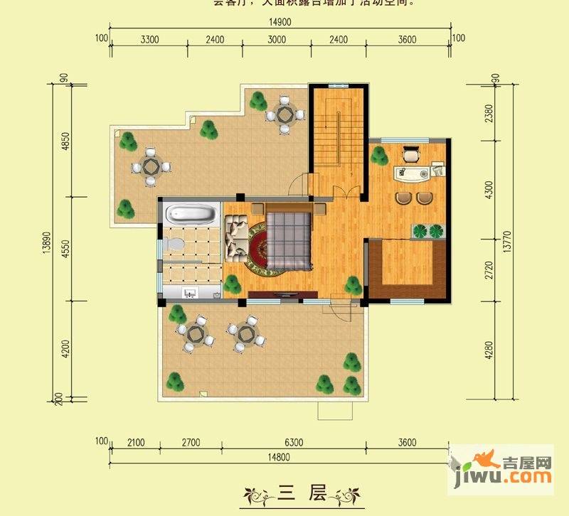 山水美居别墅1室2厅1卫494.1㎡户型图