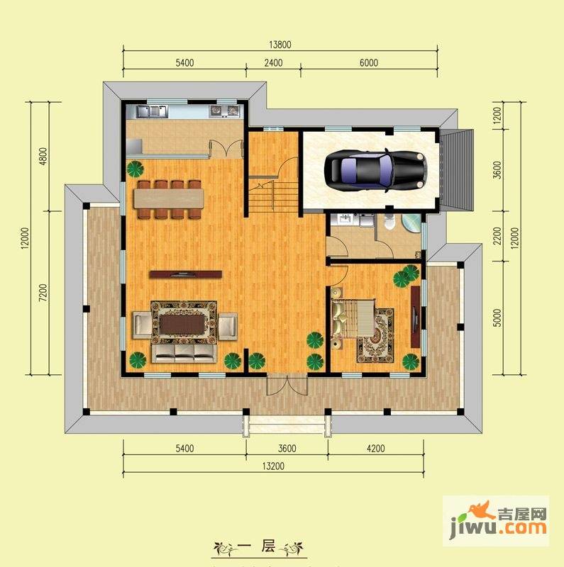 山水美居别墅1室2厅1卫390.8㎡户型图