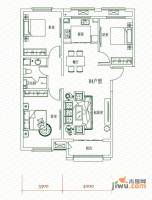 上东水郡3室2厅1卫107.1㎡户型图