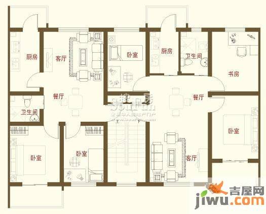 爱民花苑2室1厅1卫71㎡户型图