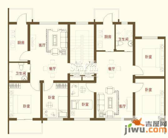 爱民花苑2室1厅1卫69.8㎡户型图