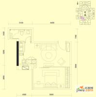 达兴豪苑1室1厅1卫49.5㎡户型图