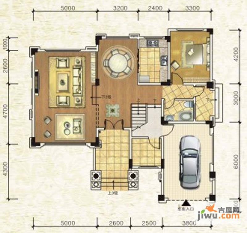 金月湾1室2厅1卫141.2㎡户型图