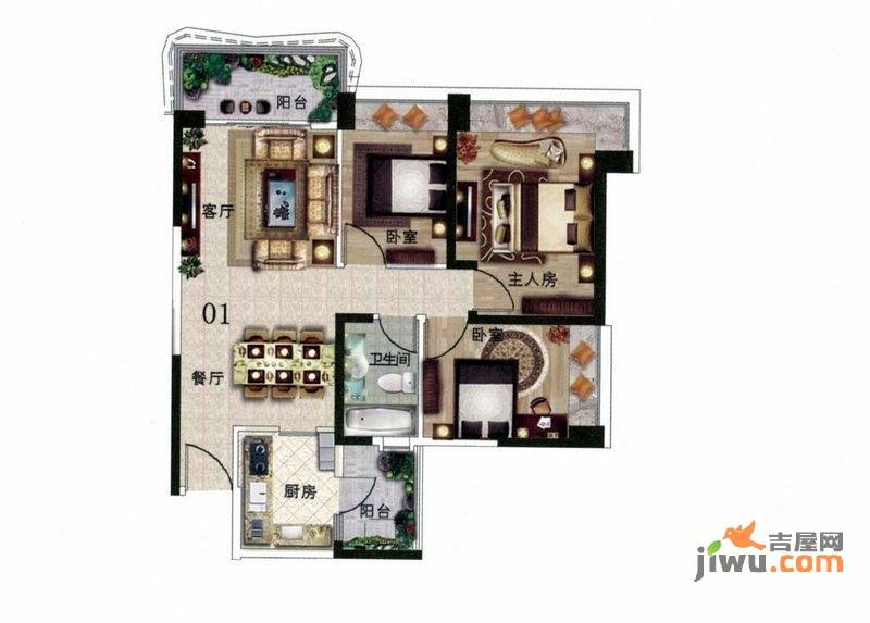 雅居乐约克郡6室2厅2卫97㎡户型图