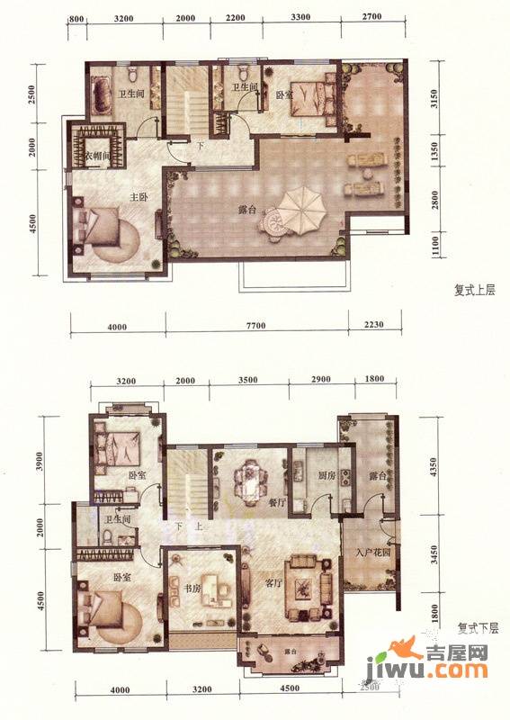 君华新城5室2厅3卫203㎡户型图