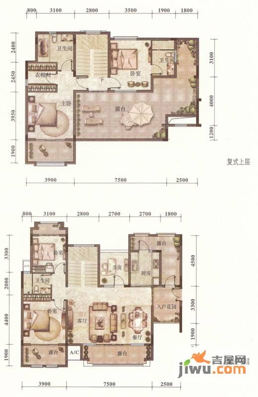 君华新城5室2厅3卫203㎡户型图