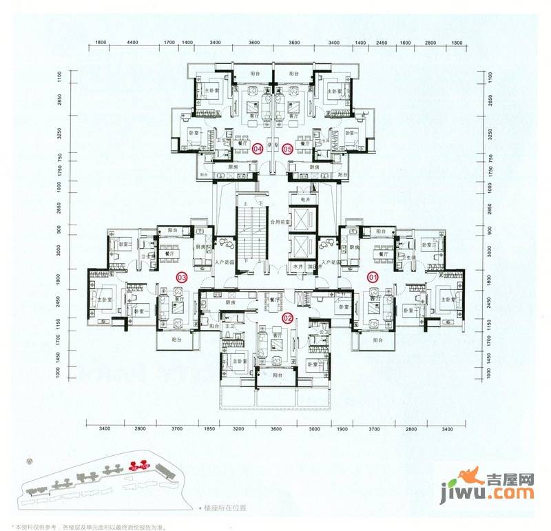 爱ME公园3室2厅1卫101.6㎡户型图