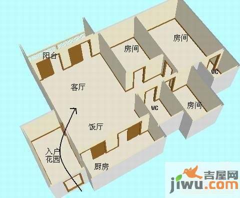 爱ME公园3室2厅1卫93㎡户型图