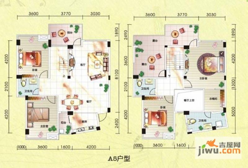 碧园印象桂林4室2厅3卫210㎡户型图