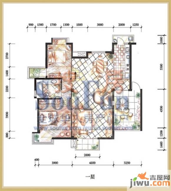 桂林奥林匹克花园5室2厅2卫188.5㎡户型图