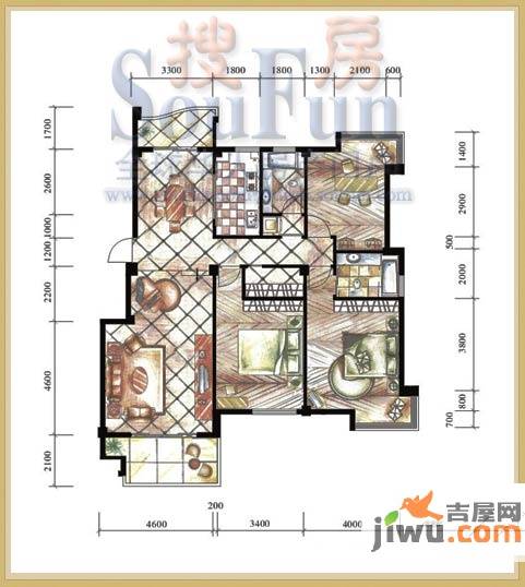 桂林奥林匹克花园3室2厅2卫151㎡户型图