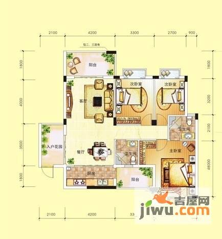 广源国际社区5室2厅4卫213.3㎡户型图