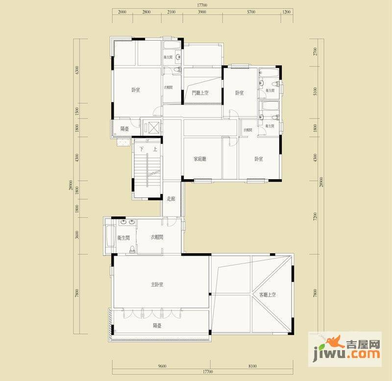 水印长廊6室1厅4卫215.5㎡户型图