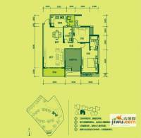 彰泰公园1号2室2厅2卫120㎡户型图