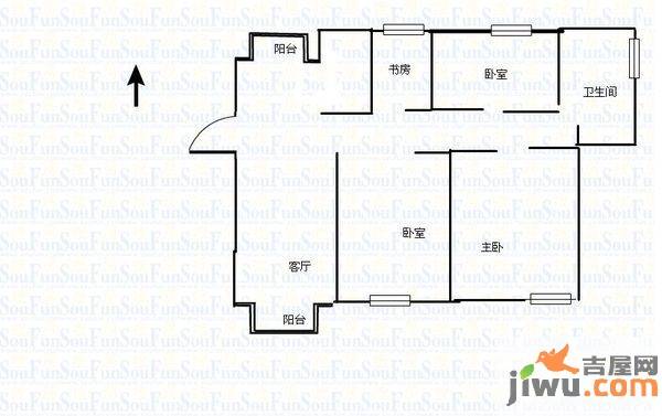 汉嘉都市森林3室2厅2卫120㎡户型图