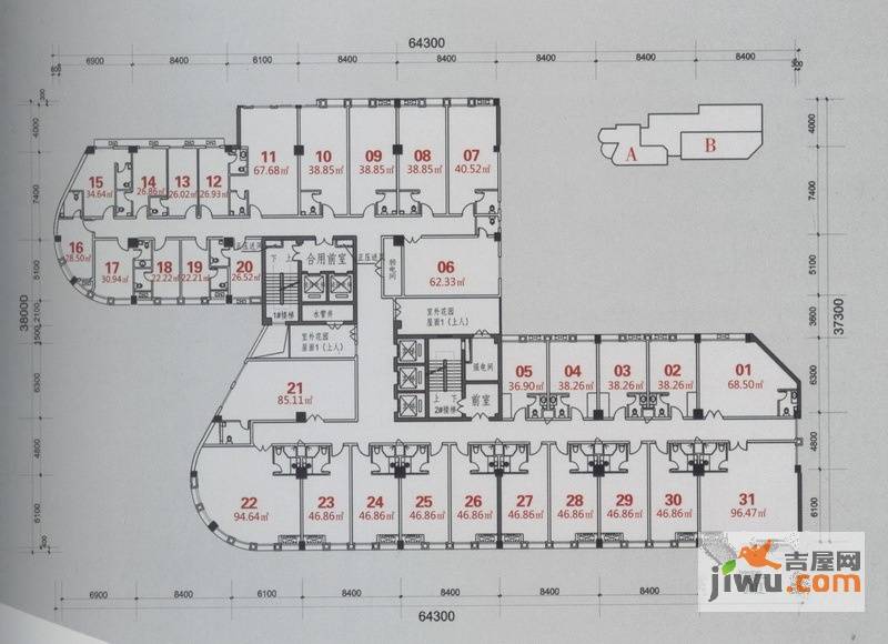 利浩财智广场普通住宅500㎡户型图