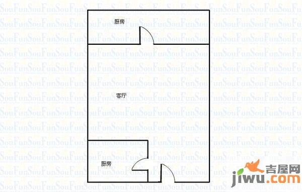 合作新村1室0厅1卫51㎡户型图