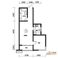 上洋国际1室1厅1卫88.8㎡户型图