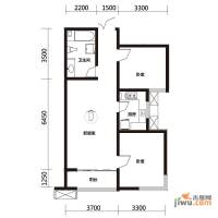 上洋国际2室2厅1卫88.8㎡户型图