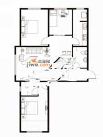 百盛郁金香3室2厅2卫117.3㎡户型图