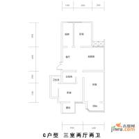 上洋国际3室2厅2卫110㎡户型图