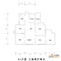 上洋国际3室2厅2卫120㎡户型图