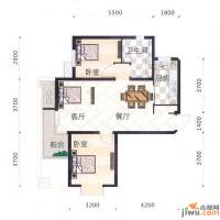 安联青年城2室2厅1卫84.9㎡户型图