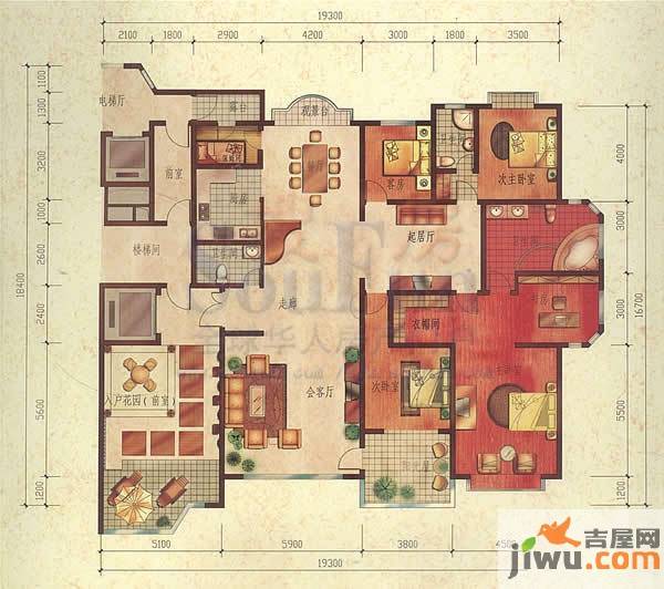 金正缔景城5室3厅2卫346㎡户型图