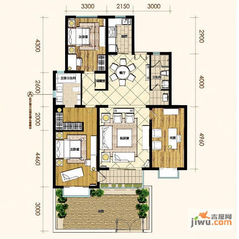 盛泽果岭湾3室2厅2卫134.7㎡户型图