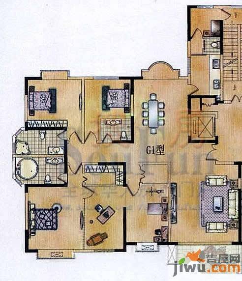 金正缔景城5室2厅3卫219㎡户型图