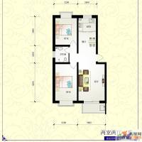 芝兰明仕二期2室2厅1卫90.1㎡户型图