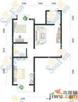 芝兰明仕二期2室1厅1卫86.3㎡户型图
