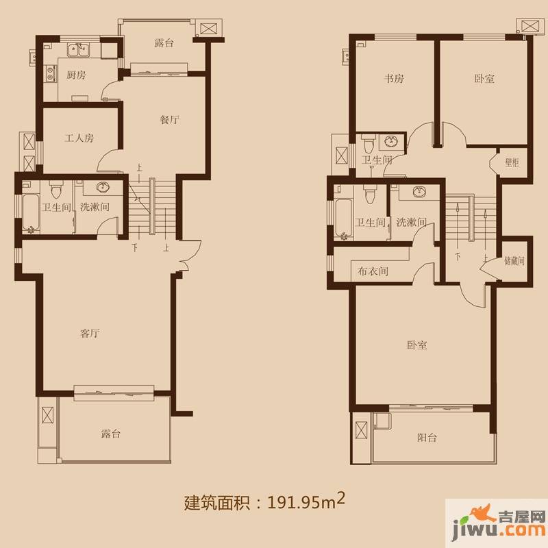 豪门府邸4室2厅3卫191.9㎡户型图